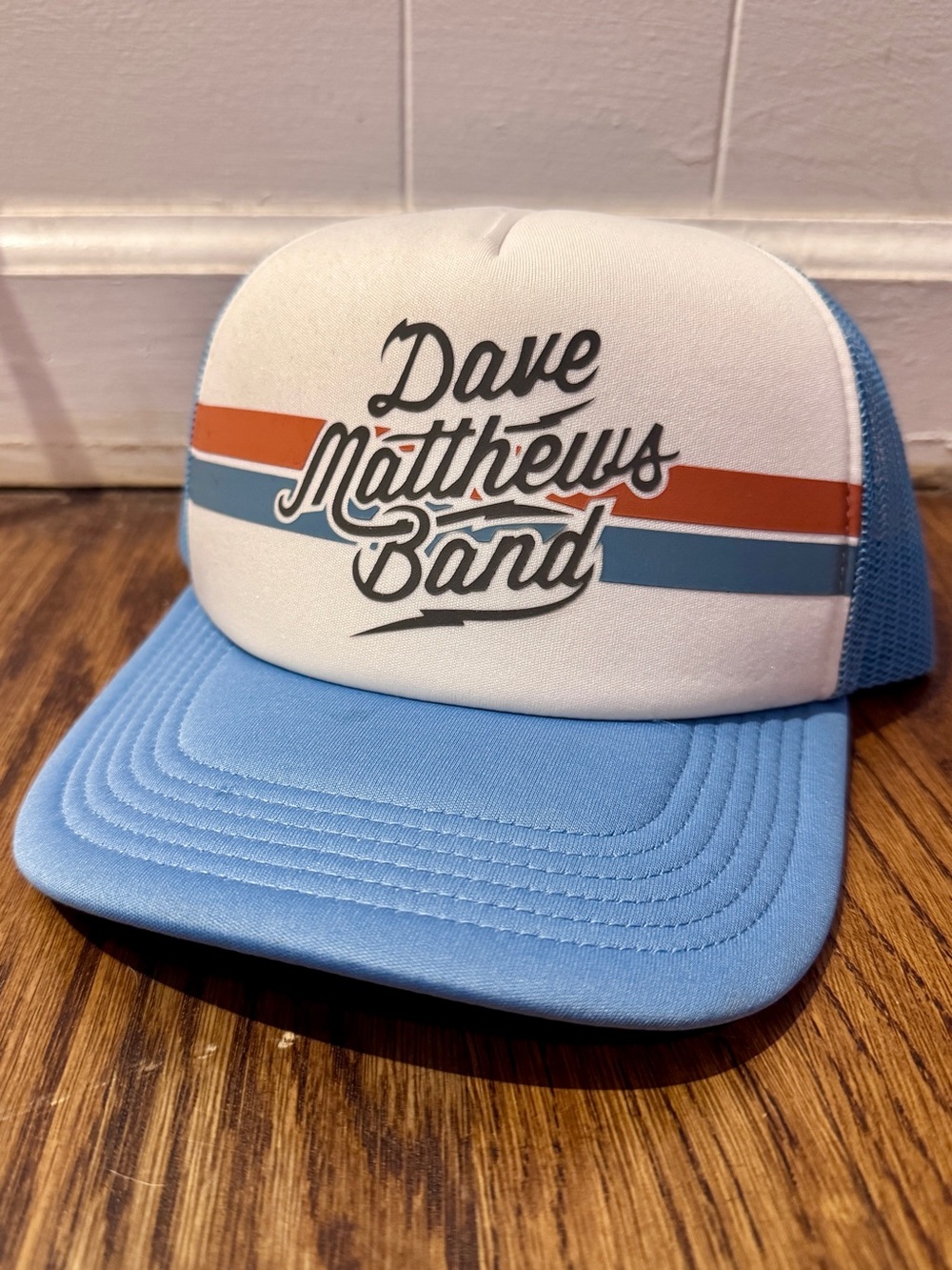 Dave Matthews Band Blue & White Mesh Trucker Hat